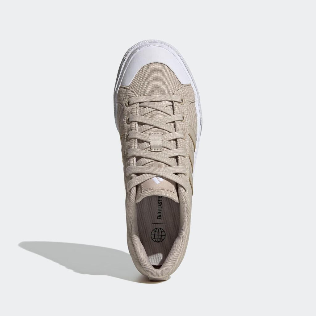 WOMEN'S ADIDAS BRAVADA PLATFORM WALKING TRAINERS - BEIGE